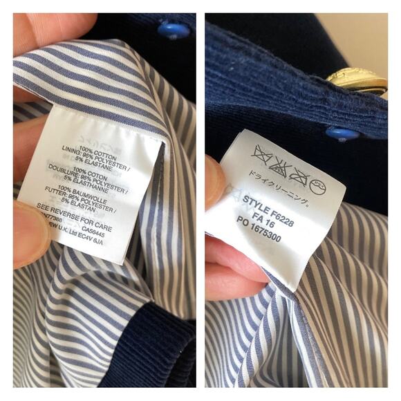 Corduroy Blazer J.Crew Campbell Blue Size 0 Petite NWT - Picture 6 of 11